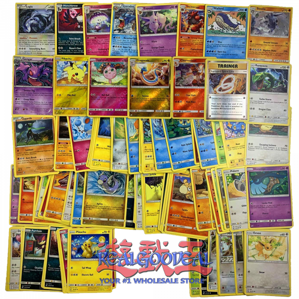 Pokemon 100 Cards with 10 Rares & 5 Foils