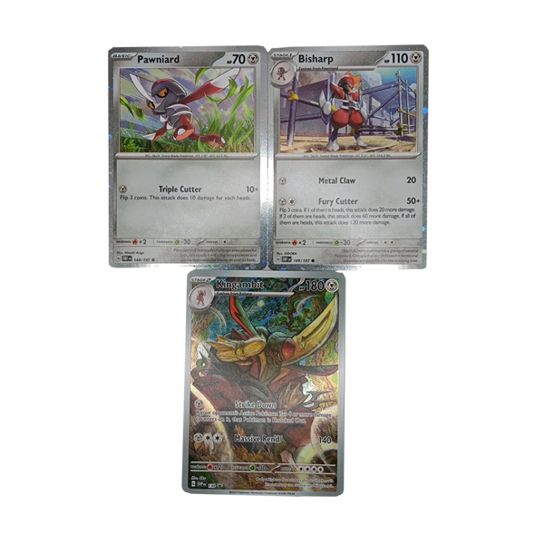 Pokemon Kingambit SVP130, Pawniard 148/197, Bisharp 149/197 PROMO BUNDLE NM