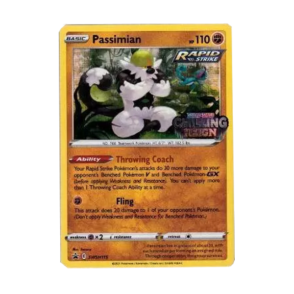 Pokemon Passimian SWSH115 Sealed Build And Battle Stamped Chilling Reign Deck