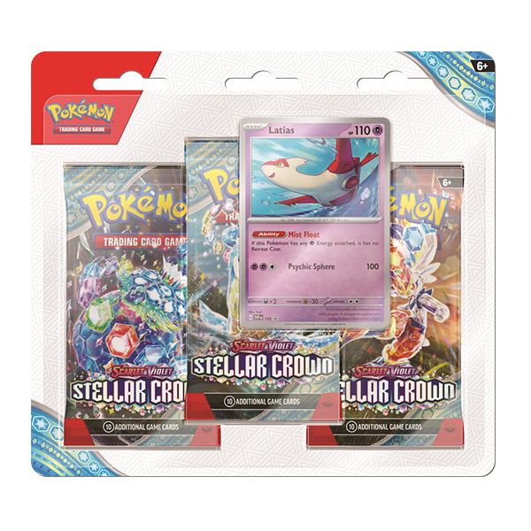 Pokemon Stellar Crown Latias 3 Pack Blister