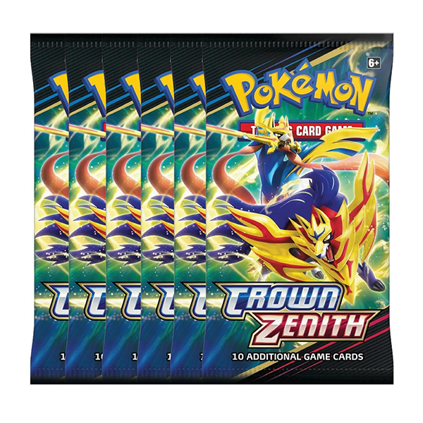 Pokemon Crown Zenith Booster Pack Bundle of 6