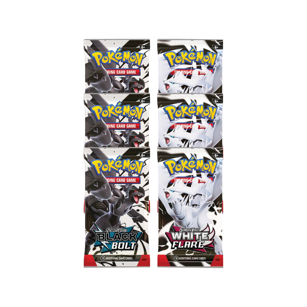 Pokemon Black Bolt and White Flare Booster 6 Pack Bundle