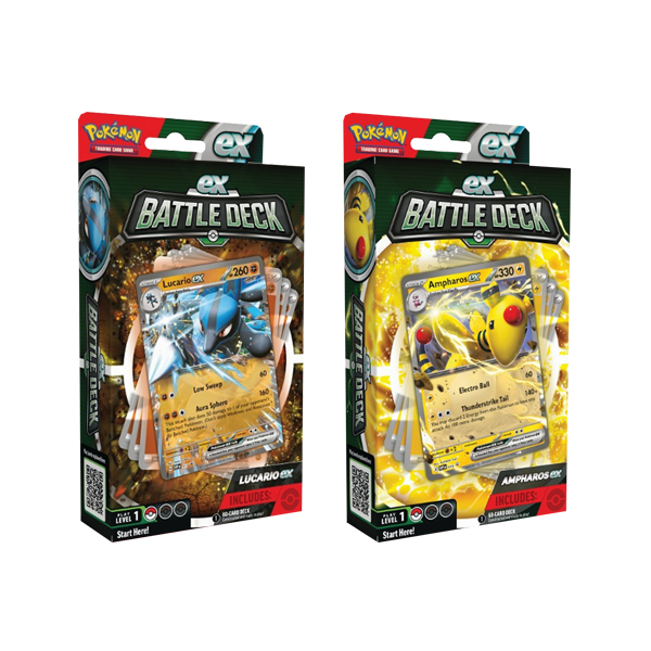 Pokemon ex Battle Deck Set of 2 Lucario Ampharos