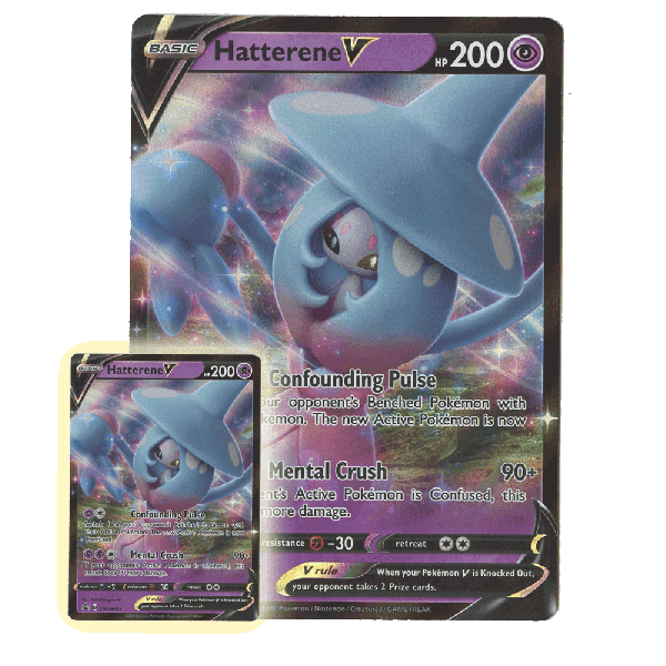 Hatterene V SWSH055 Sword and Shield Black Star Promo Plus BONUS Jumbo Oversized Hatterene