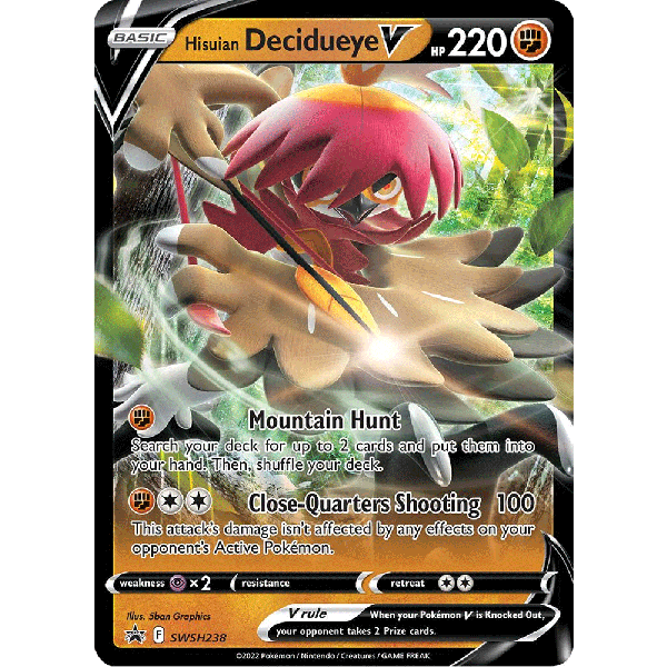 Hisuian Decidueye V - SWSH238 Black Star Promo